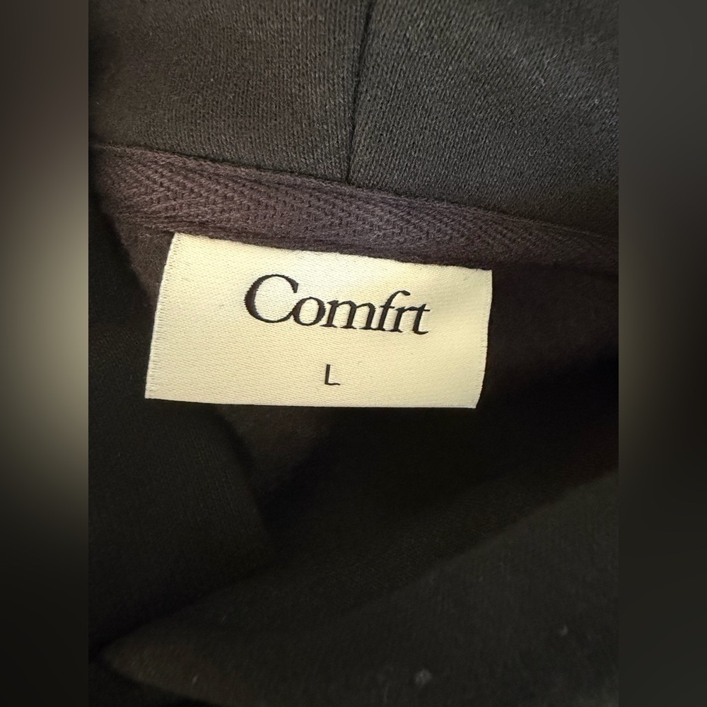 Comfrt Tranquil Hoodie Unisex Large Black Oversized Heavyweight Kangaroo Pocket - Picture 6 of 11
